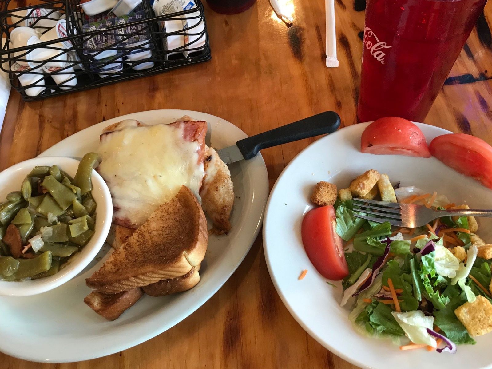 A sandwich served with a side salad at The Galley in Morgan City.